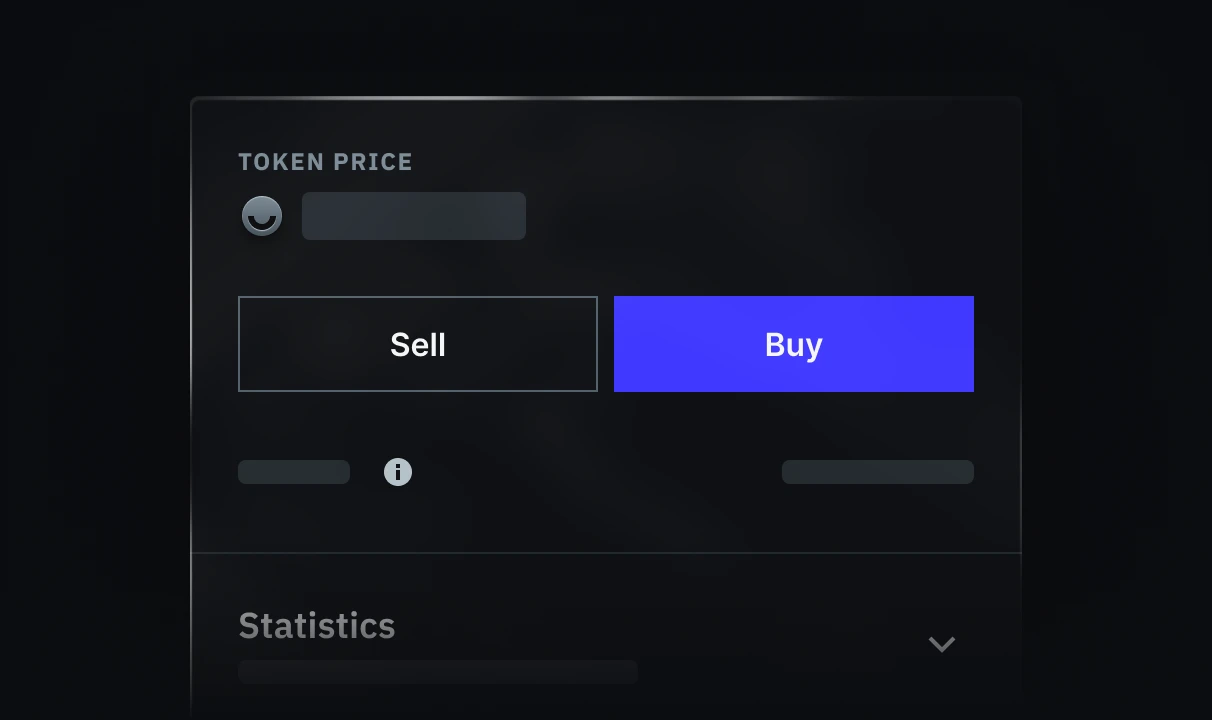 popup allowing you to buy/sell creator token